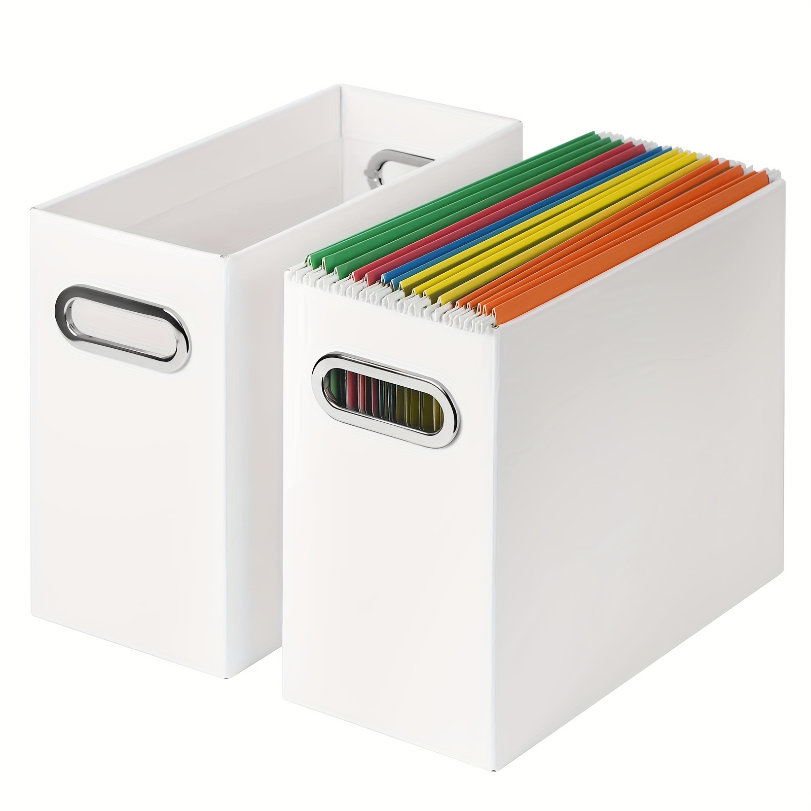 2-layer File Box Bag, Large Capacity Organizer With 5 Tab Inserts