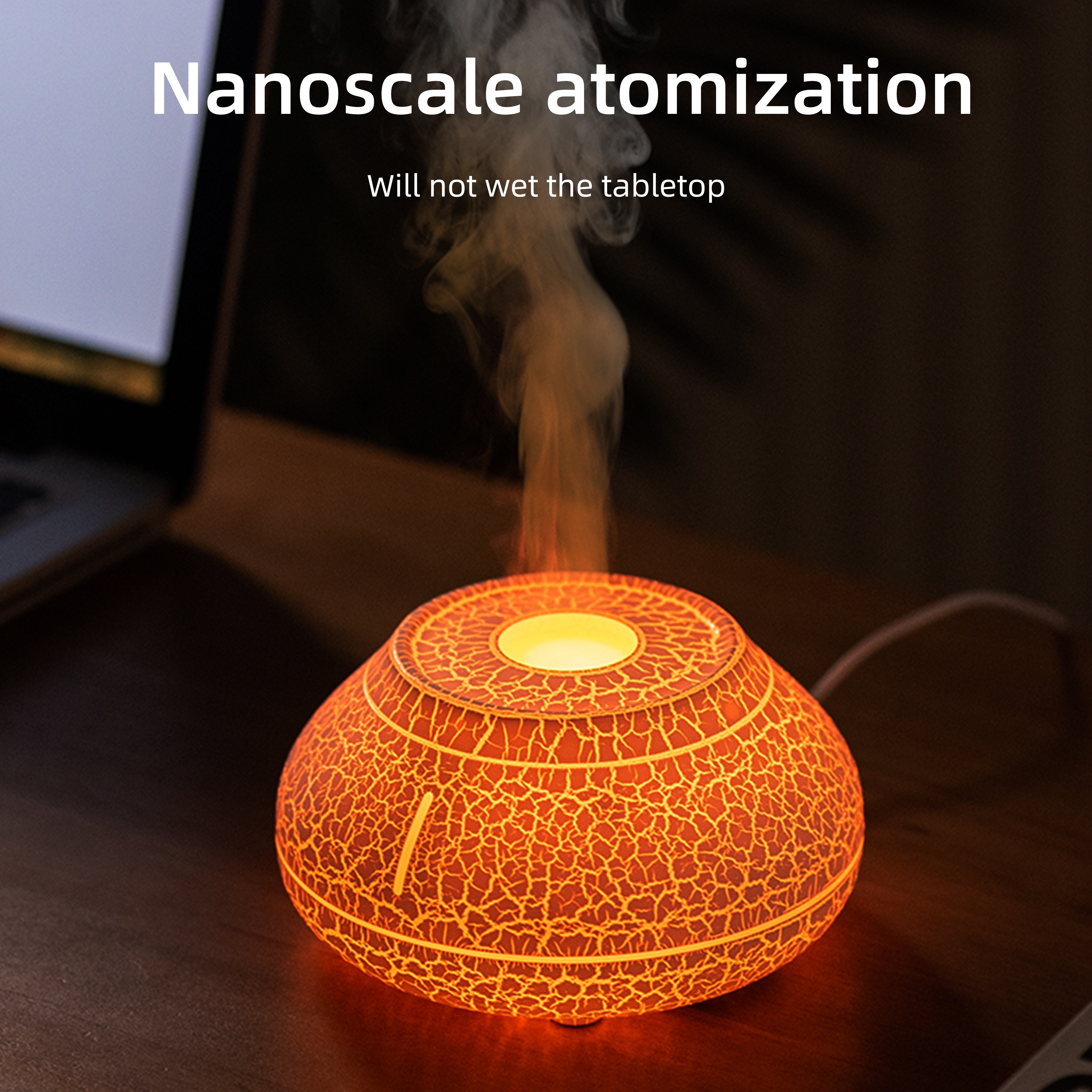 Humidificateur Volcanique Pour Usage Domestique, Fonctionnement Silencieux,  Purificateur D'air De Bureau Avec Lampe D'ambiance Led, Mini Diffuseur  D'huiles Essentielles D'aromathérapie, Veilleuse Équipée, Grande Capacité,  Convient Pour Dortoir, Dortoir