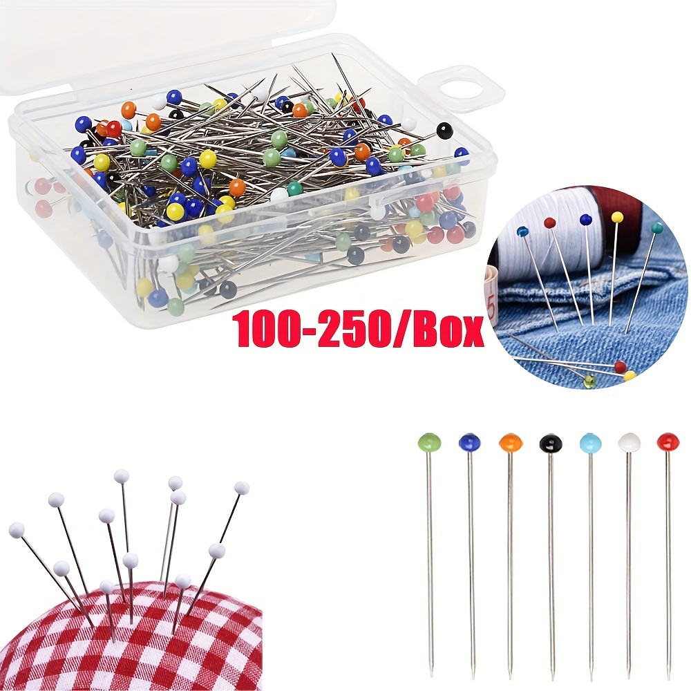 250 Pcs Sewing Pins Ball Glass Head Pins Straight Quilting Pins for