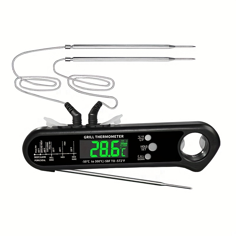 Meat Thermometers, Double Probe Meat Thermometer With Alarm, Rechargeable  Instant Read Food Thermometer With Rotating Lcd Screen, Waterproof Cooking  Thermometer For Grilling, Smoking, Grilling, Oven, Bbq Air Fryer, Kitchen  Accessaries - Temu