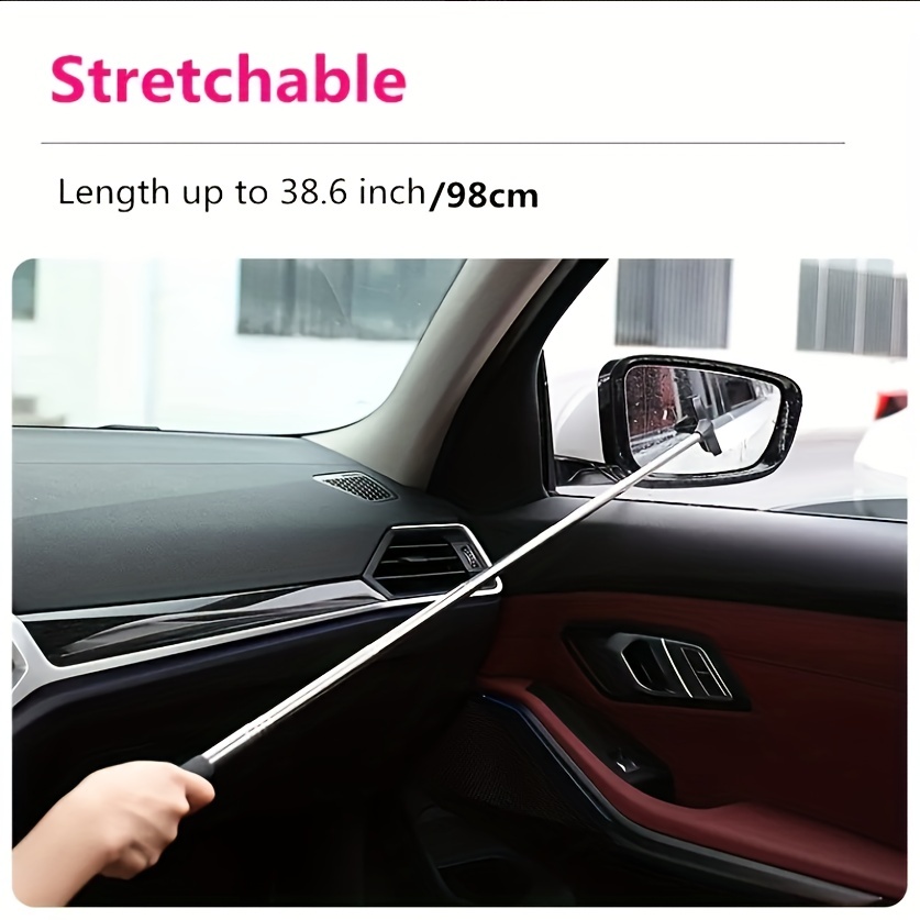 Telescopic Car Rearview Mirror Squeegee Retractable Double-side