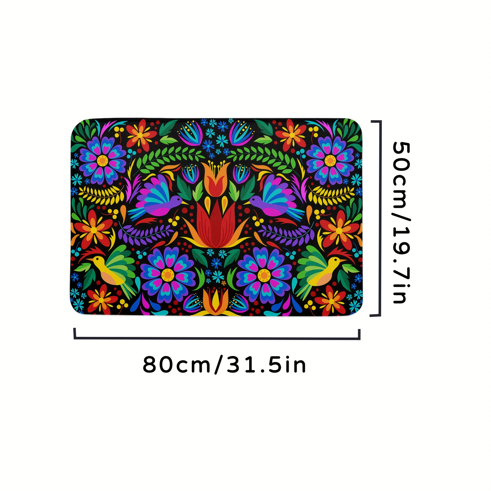 Diatom Mud Bathroom Anti-slip Mat, Mexican Colored Floral Super