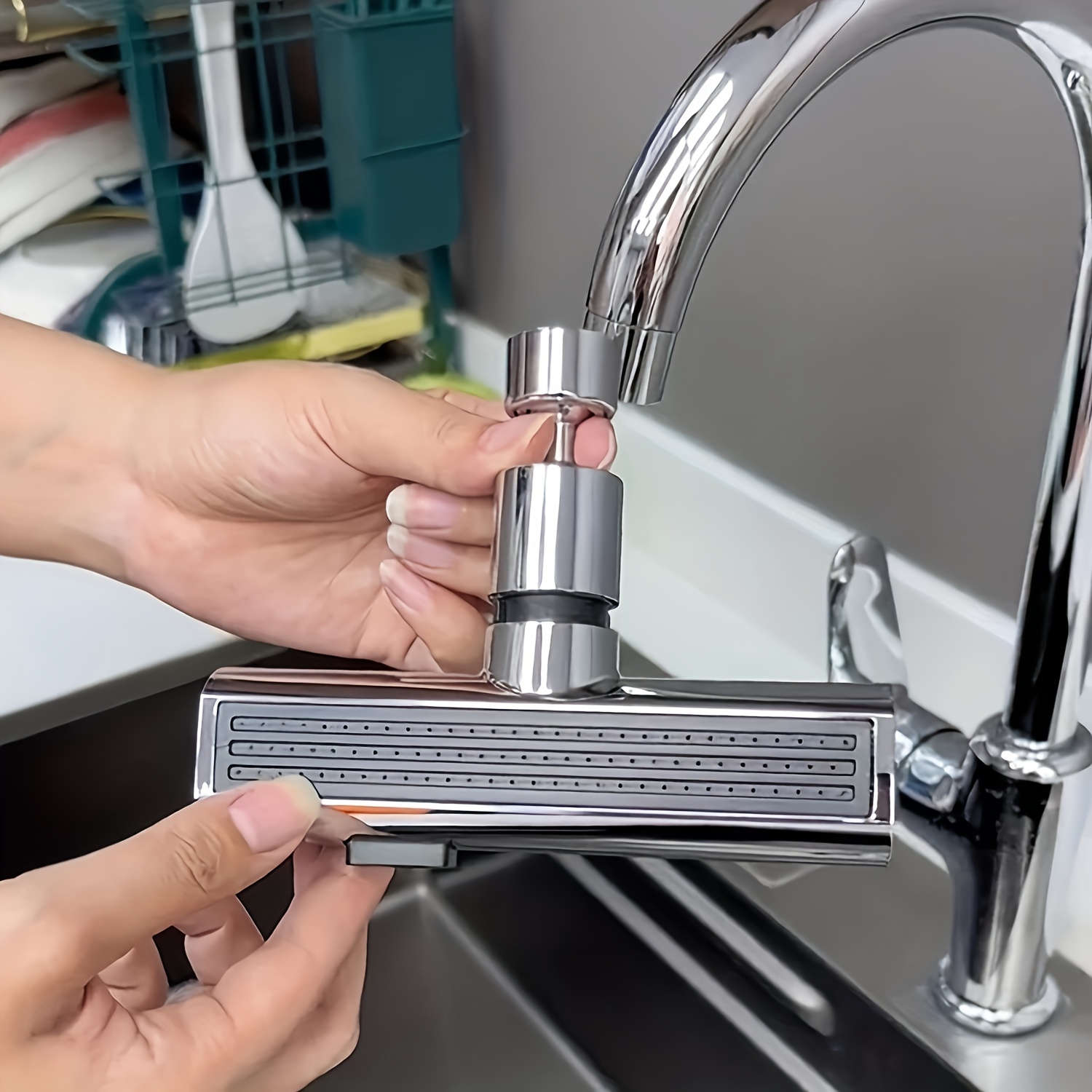 Brushed Nickel Kitchen Sink Faucet Waterfall Pull Down Sprayer Swivel Mixer  Tap