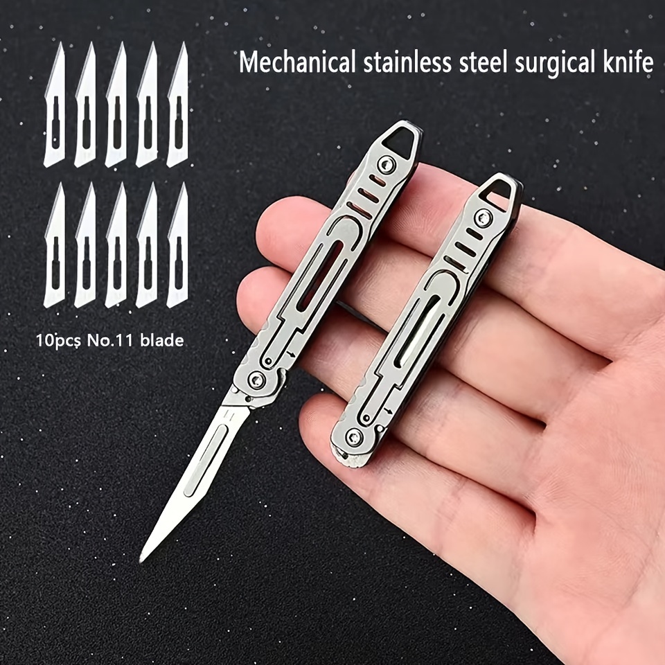Mini Utility Knife ABS Handle Folding Scalpel EDC Quick Open Emergency Medical  Knife Keychain Unpacking Pocket Knife Box Cutter