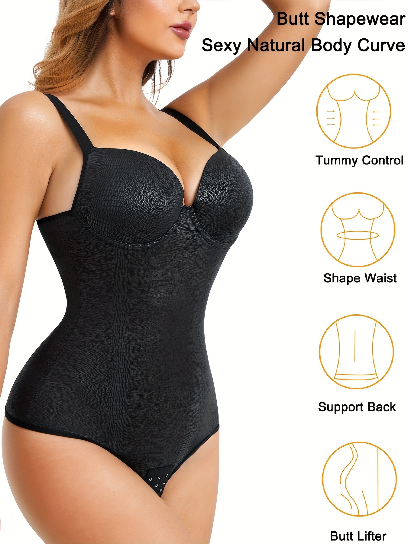 Solid Shaping Bodysuit Waist Trainer Tummy Control Bodycon - Temu