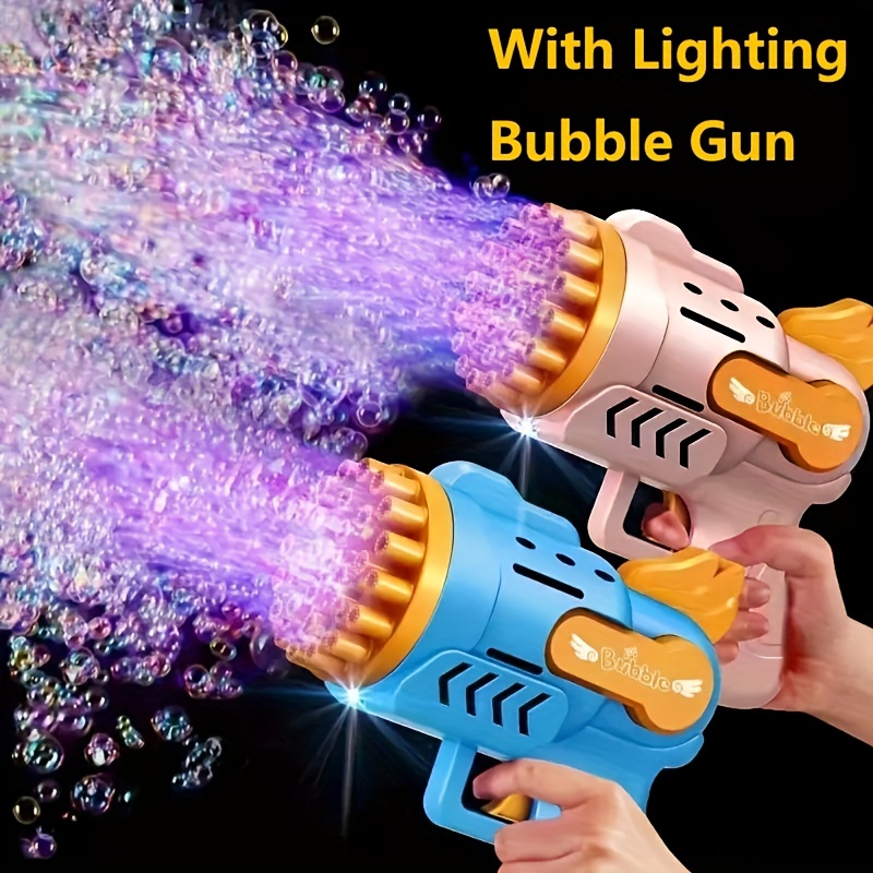 

Bubble Electric Automatic Bubble Blowing Rocket Artillery Bubble Machine, Children's Portable Outdoor Party Toy Led Light Toy(excluding Bubble Liquid And Battery) Halloween Christmas Gift
