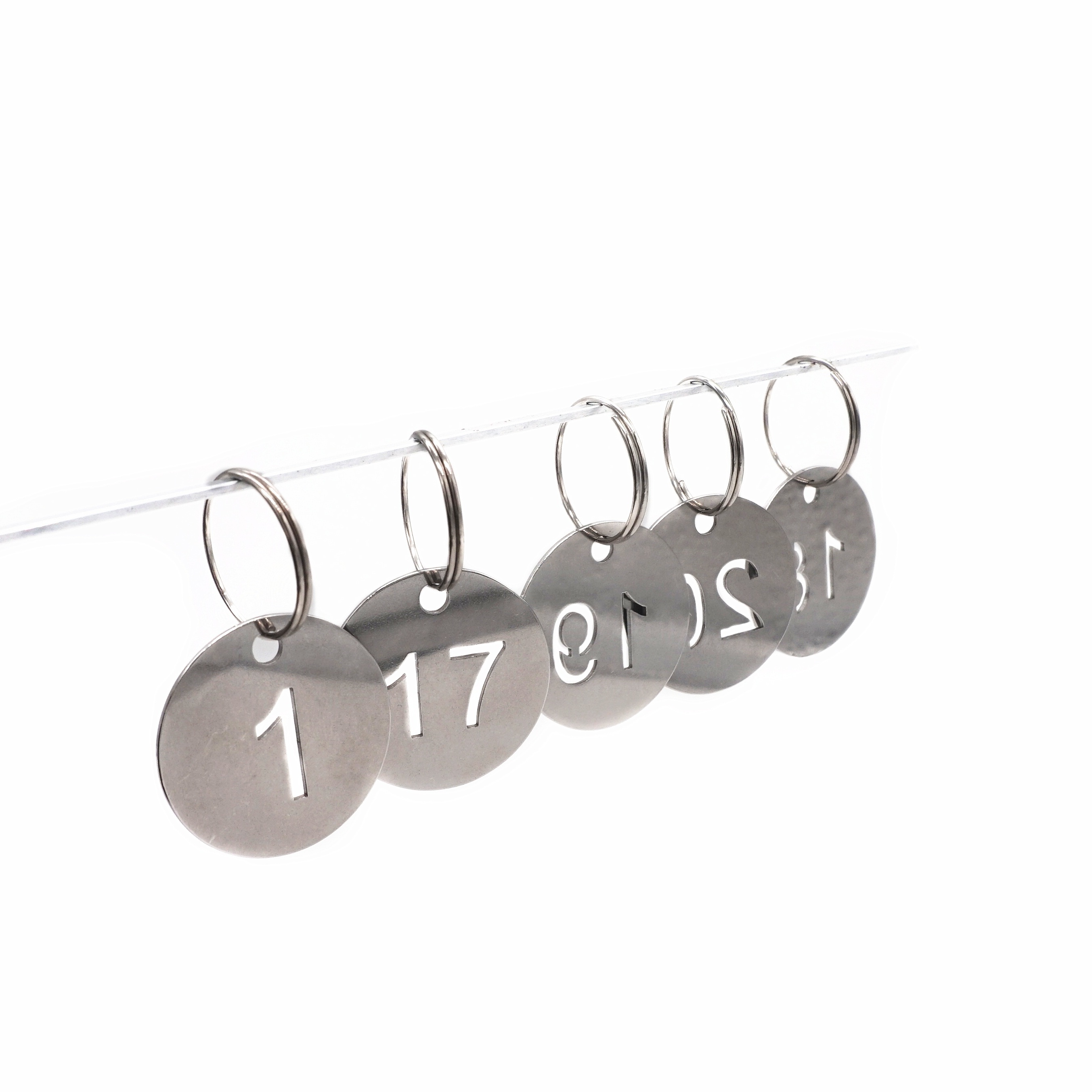 304 Stainless Steel Key Tags With Ring 10 Pcs 25mm Hollowed Number Id Tags  Key Chain Numbered Key Rings - Temu