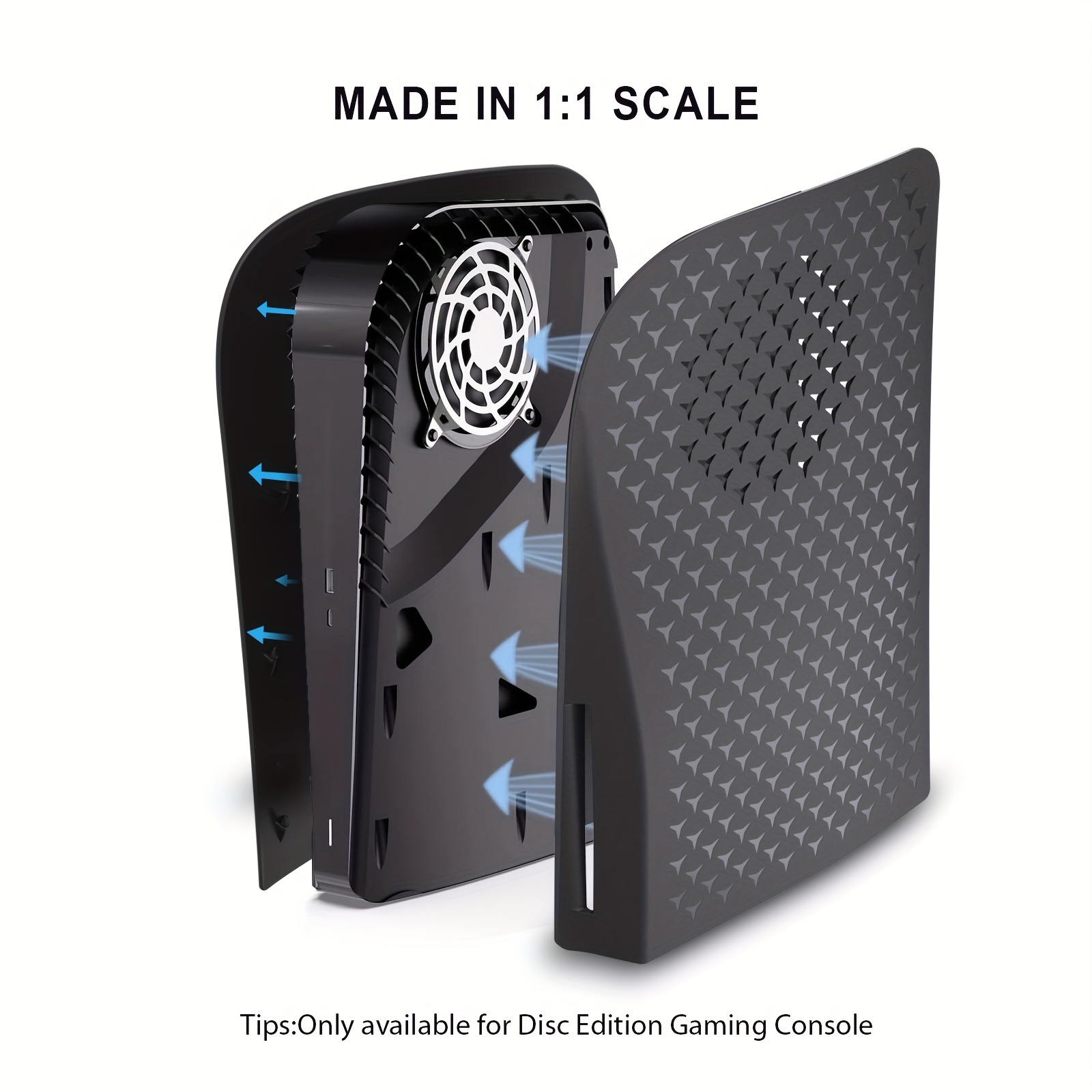  Digital Edition Face Plates with Cooling Vents Cover Skins  Shell Panels for PS5 Console, Playstation 5 Accessories Faceplate  Protective Replacement Plate (Digital Black) : Video Games