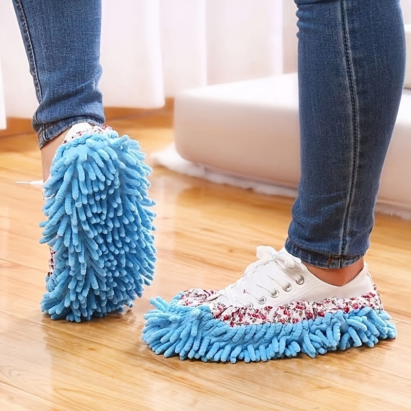 1Pcs Mop Slippers Shoes for Floor Cleaning ,Microfiber Shoes Cover Reusable  Dust Mops for Women Washable , Mop Socks for Foot Dust Hair Cleaners  Sweeping House Office Bathroom Kitchen 