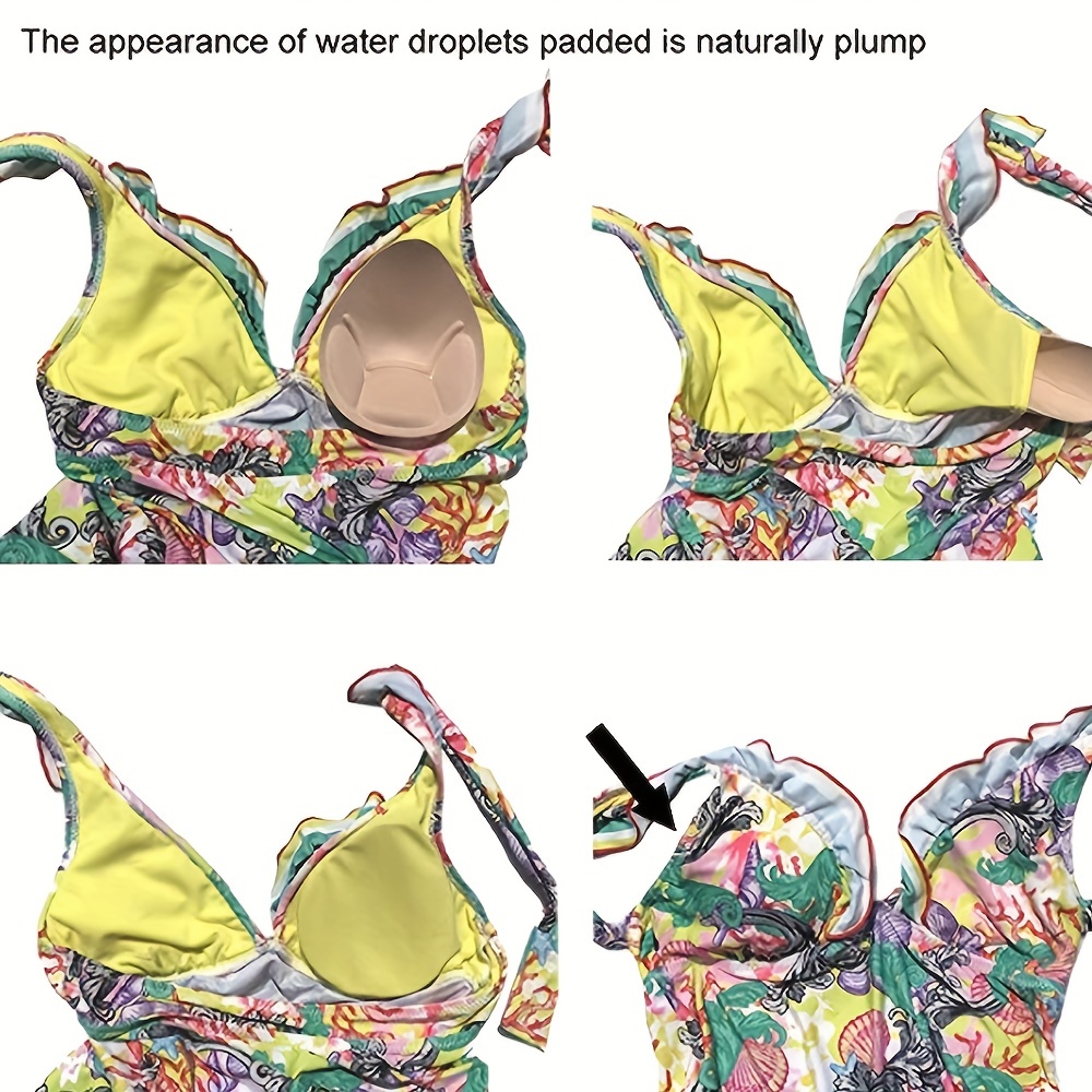 Women Bra Pads Water Drop Shape Removable Push Up Cups Inserts Bikini  Enhancers