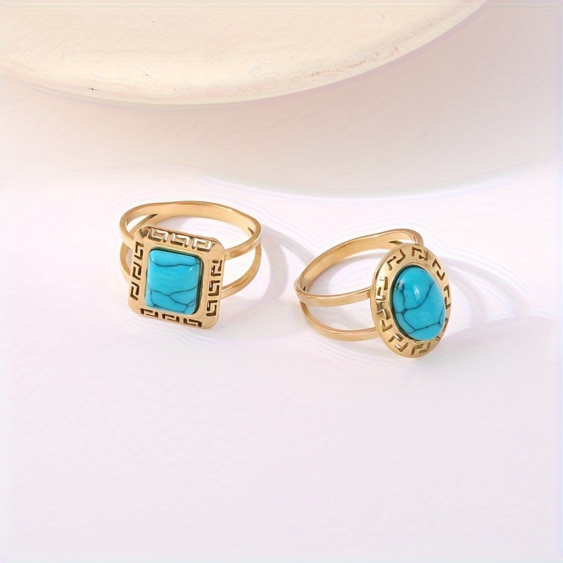 Stylish Stainless Steel Geometric Retro Ring
