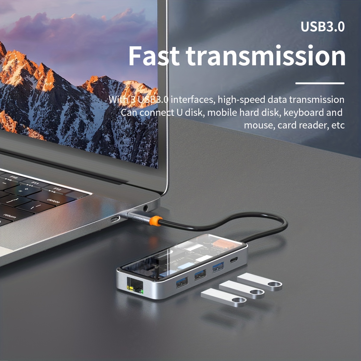 Hub USB tipo C 8 en 1, adaptador HDMI 3,1 a 4K con lector de tarjetas –  Tecniquero