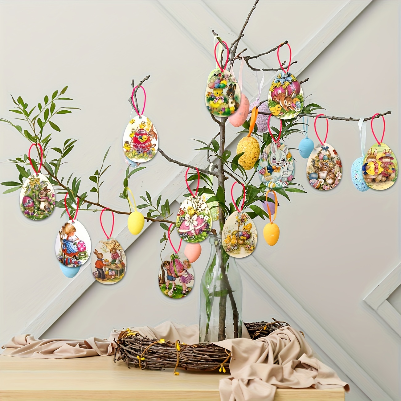 Tbkoly 2 Conigli pasquali Primaverili Decorativi for Ornamenti