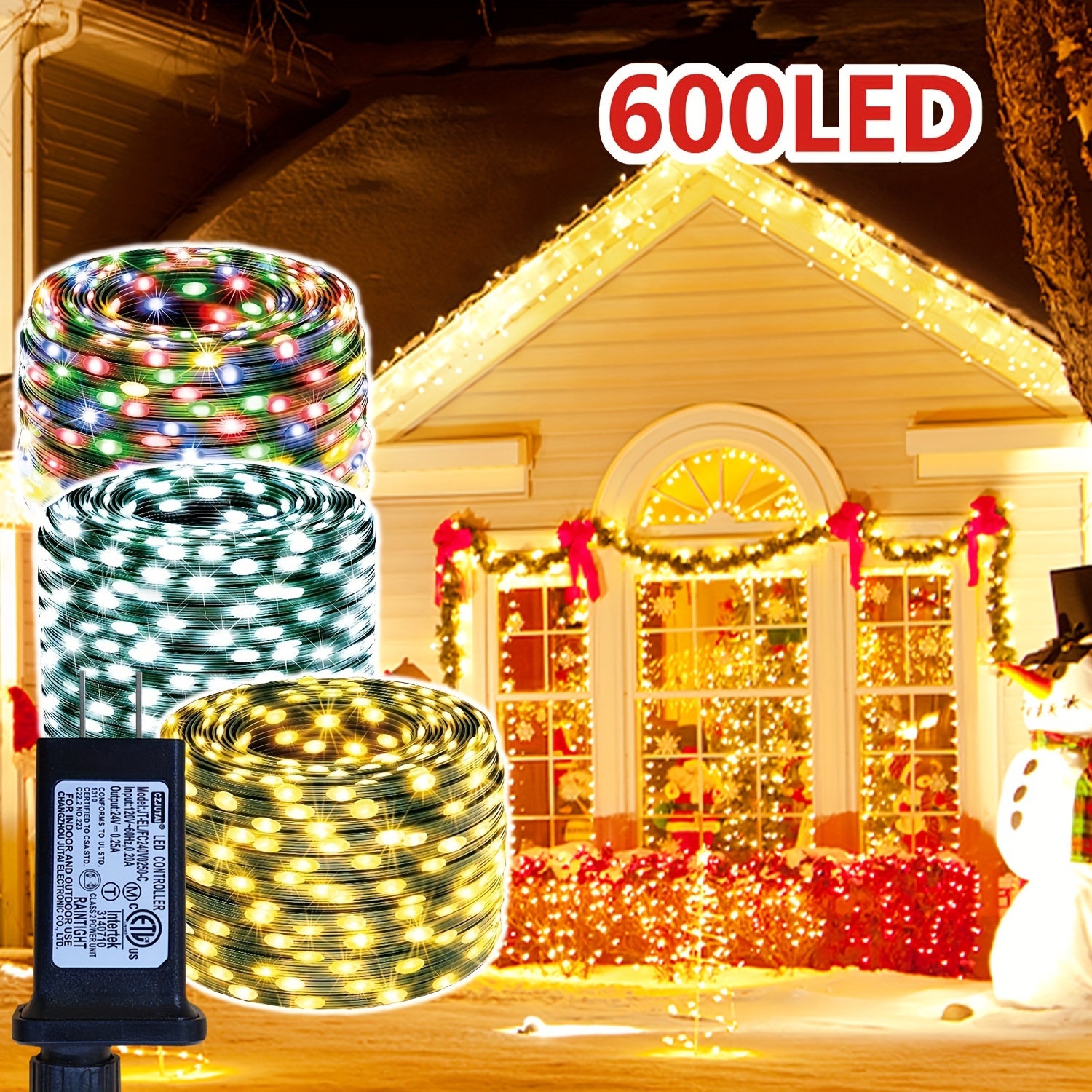 400 Led Christmas Lights Outdoor String Lights Plug In Fairy - Temu