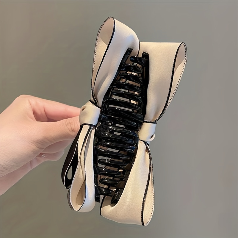 1pc/2pcs Fashionable And Elegant Double-Sided Large Bow Hair Additions Hairpin, Princess Temperament Shark Clip, Large High-End Versatile Women'S Hair Additions Headwear