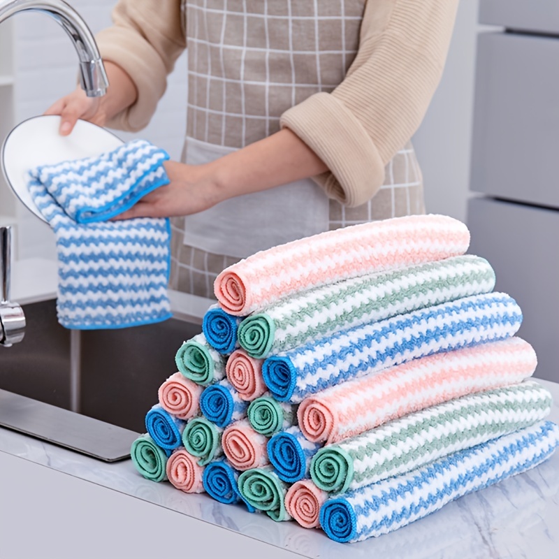 Cleaning Towel Dish Washing Towel Dishcloth Coral Velvet - Temu