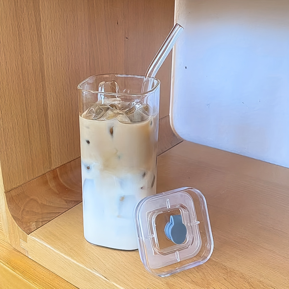 320ml Korean Letter Glass Cup Bubble Tea Iced Coffee Milk Beer