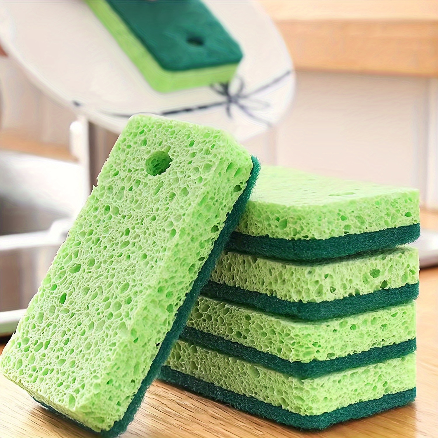 Multifunctional Cleaning Sponge With A Handle, Double-sided Scouring Pad,  Dishwashing Sponge, Premium Kitchen Sponge, Durable Non-scratch Sponge  Wipe, Super Absorbent, Cleaning Supplies, Cleaning Tool, Ready For School -  Temu