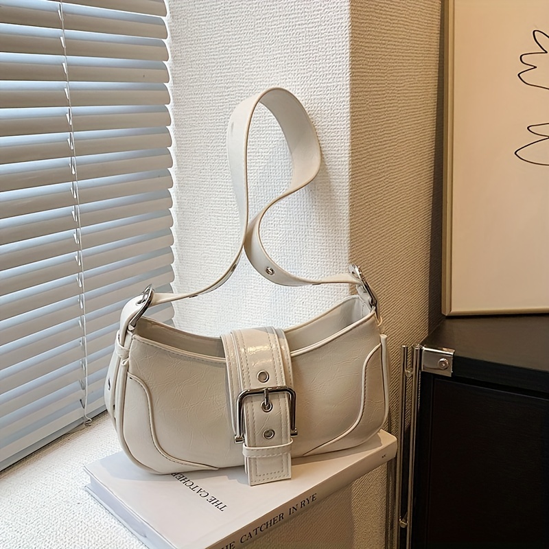 Y2K Coach Silver Leather Baguette Purse