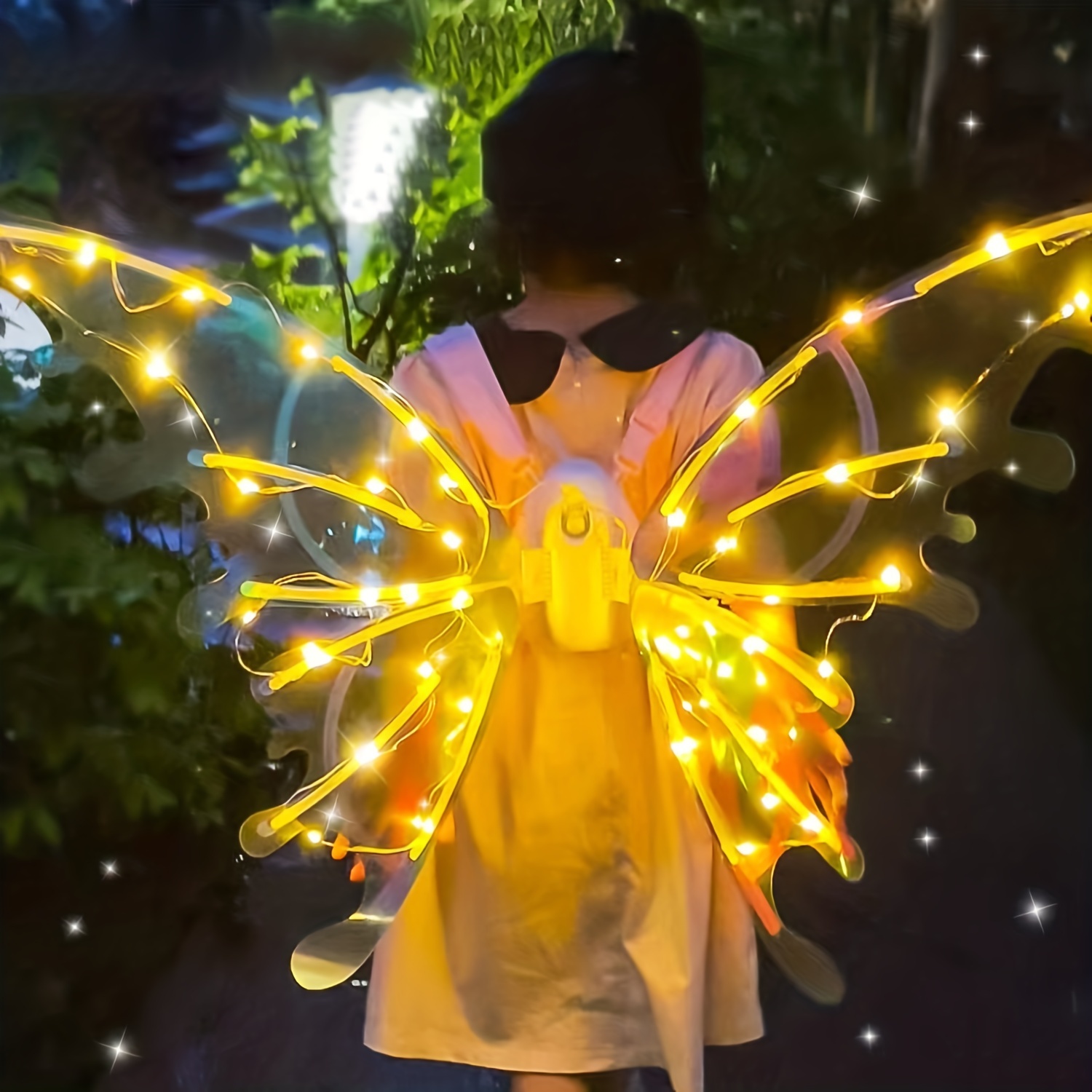 Disfraz de alas de ángel de plumas blancas iluminadas para niños y niñas,  alas de hadas negras LED para mujeres, Halloween, cosplay, fotografía  (negro