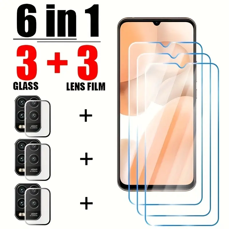 3+ ] 6in1 Tempered Glass Camera Lens Protector Xiaomi 12 T - Temu