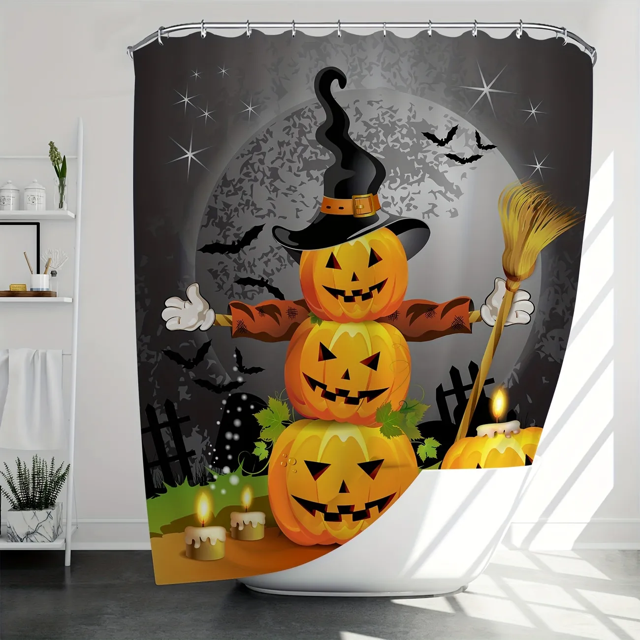Halloween Bathroom Decoration - Witch Hat Bat Shower Curtain For Bathroom  Living Room - Machine Washable Curtain - Home Essential, Halloween  Decorations, Horror Clearance - Temu