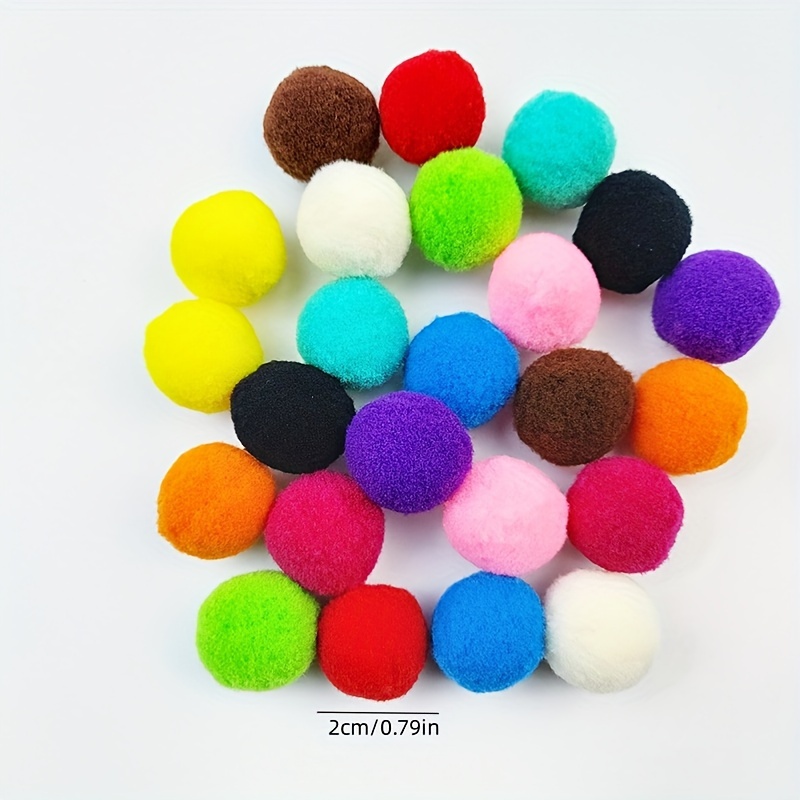 WAU Craft Pom Pom Balls - 100Pcs 1.5 Inch Multicolored Large Pompoms for  Crafts