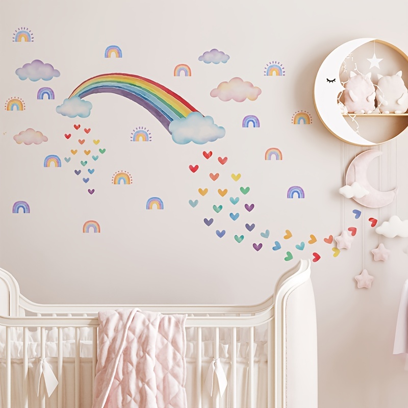 Unicorn Castle Star Rainbow Wall Stickers Children's Room - Temu