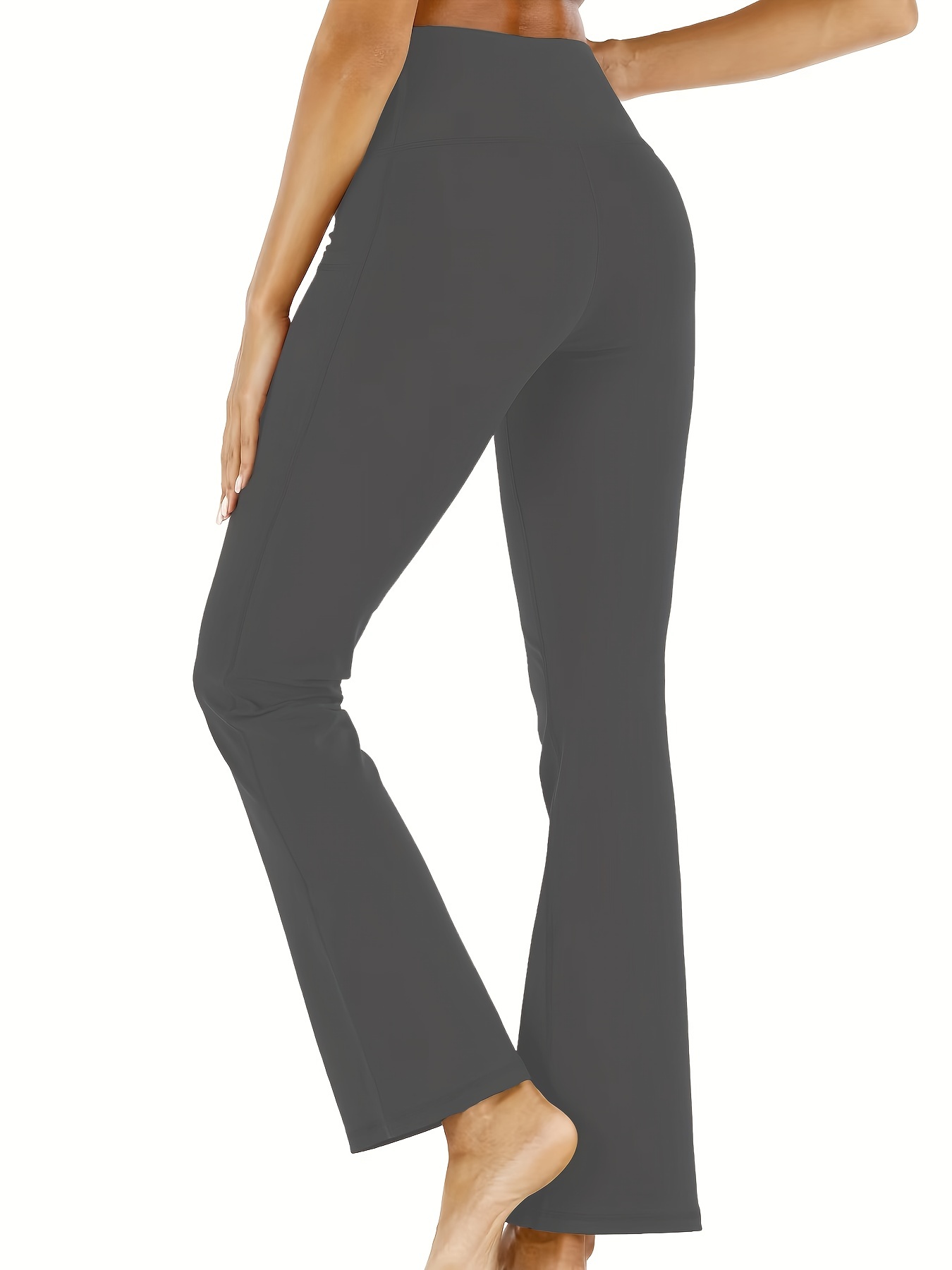 KINPLE Women's Bootcut Yoga Pants with Pockets Tummy Control Workout Print  Pants High Waisted Flare Leggings 