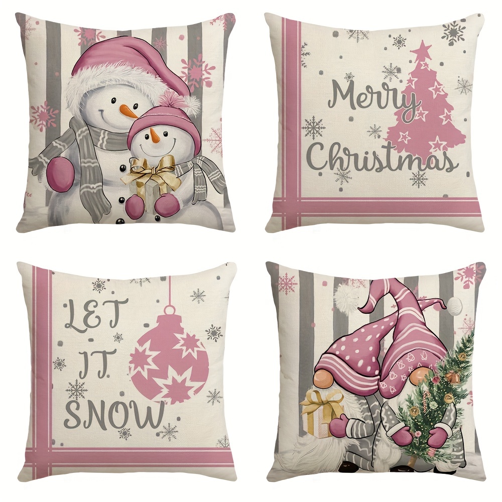 Square Christmas Pillow Cover Christmas Tree Cushion - Temu