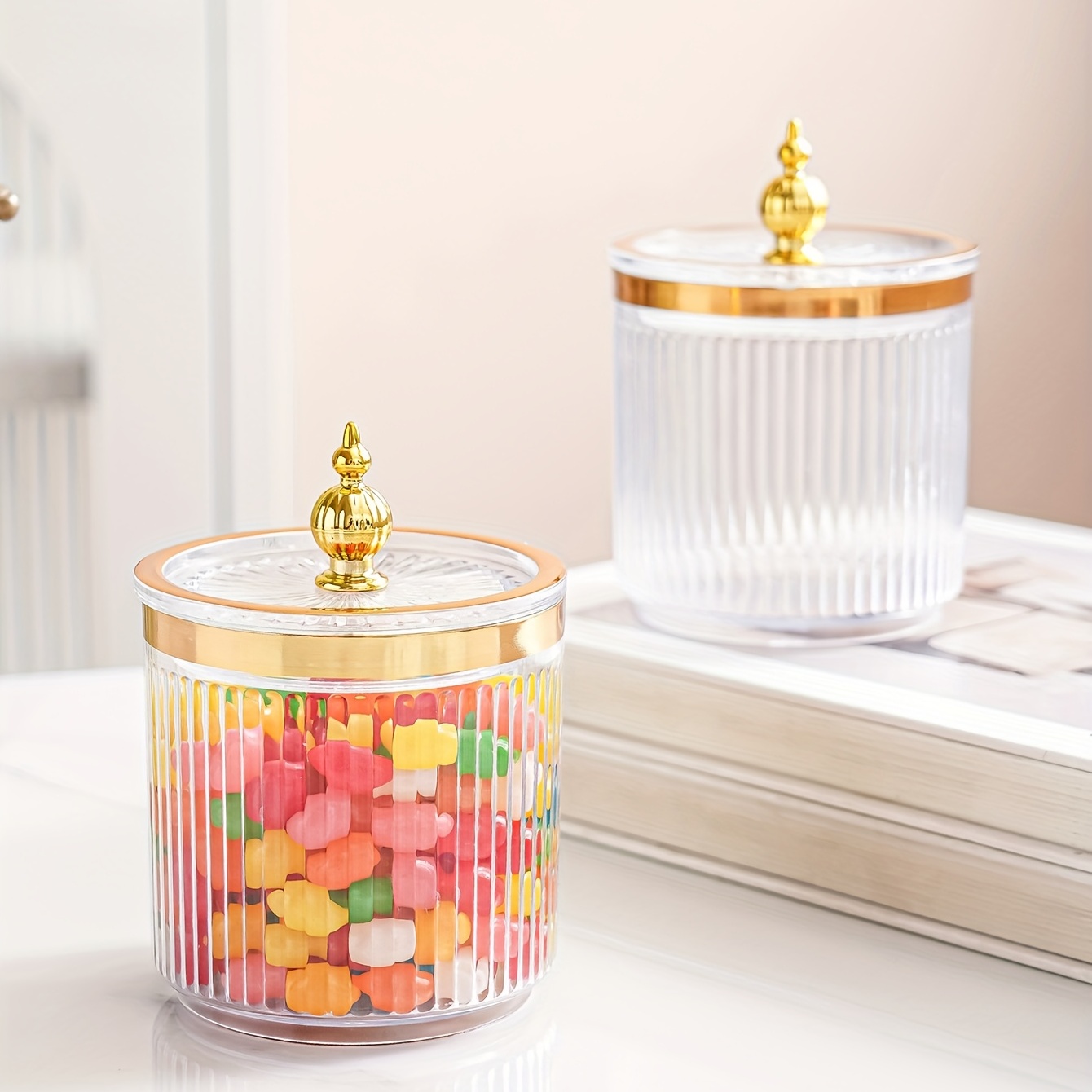 Acrylic Bead Decor Sugar Jar Candy Snack Jar Sealed Jar - Temu