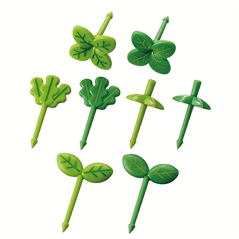 Mini Cartoon Food Picks Fruit Forks Toothpick Leaves Plastic - Temu