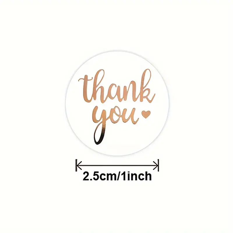 Round Gold Foil Thank You Stickers