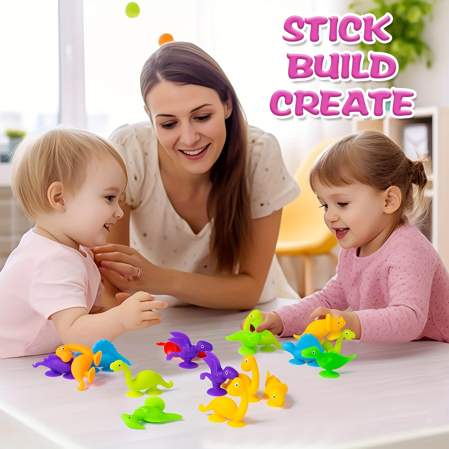Dinosaur Bath Toys for Kids 20Pcs Silicone Sensory Toys