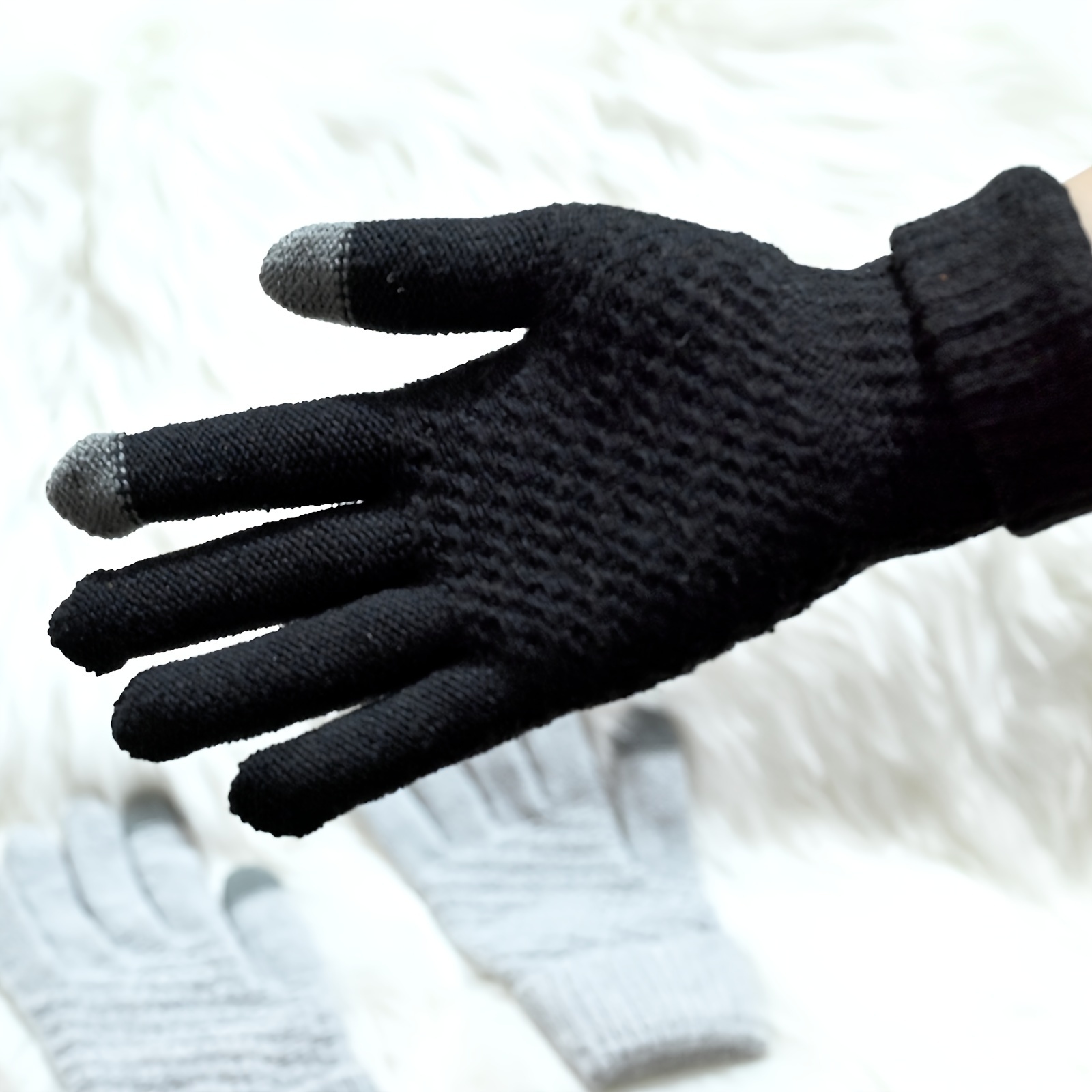 Guantes Punto Cálidos Pantalla Táctil Guantes Invierno - Temu