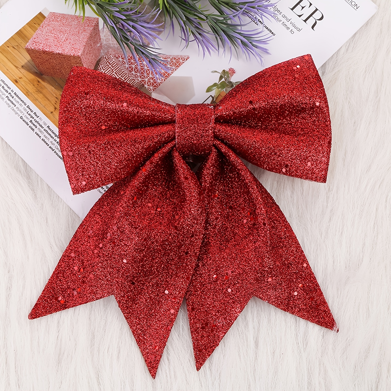 Red Ribbon For Christmas Decoration Diy Making Bow Gift - Temu