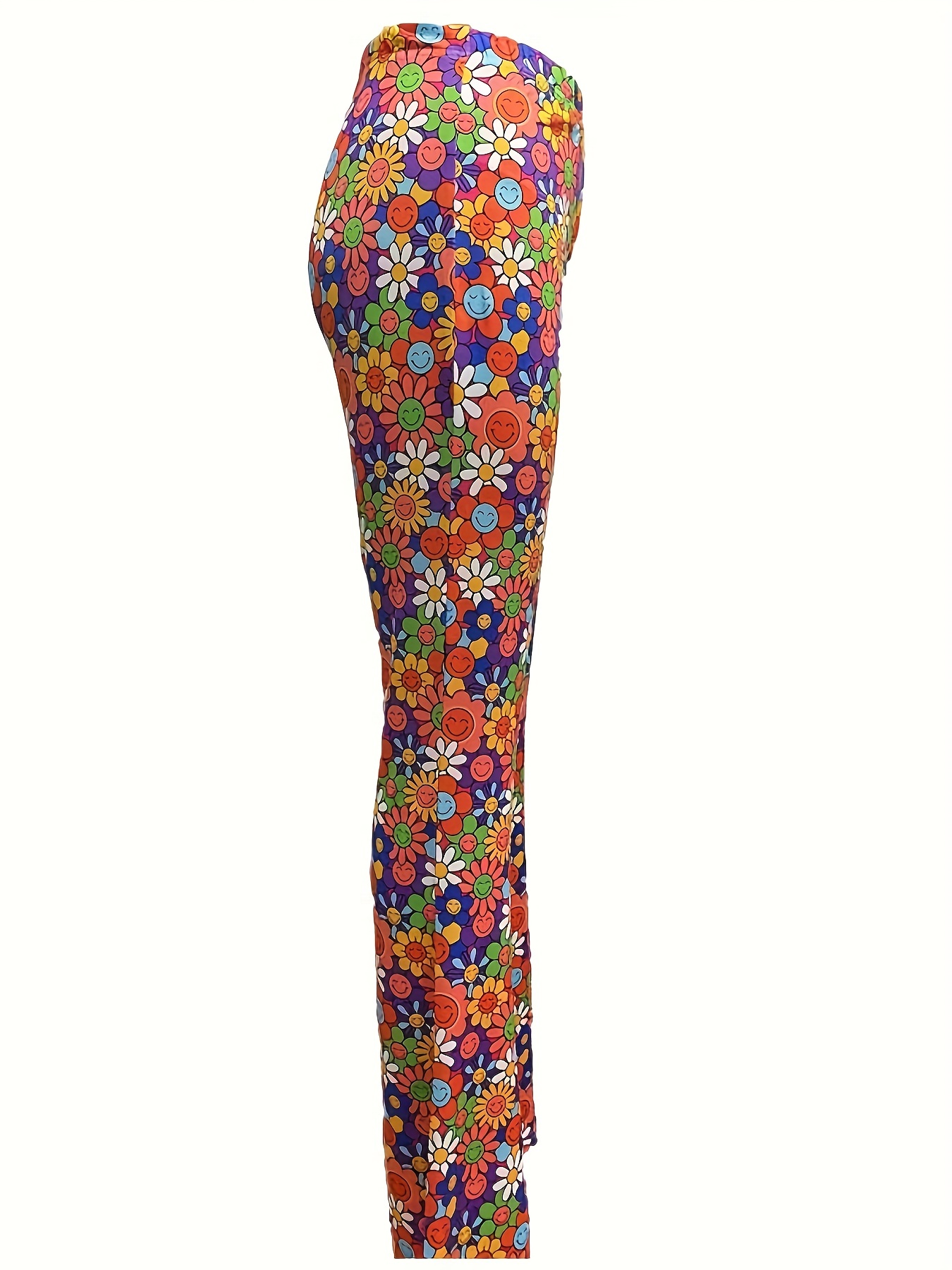 Ethnic Style Flare Leggings High Waist Bohemian Casual Flare - Temu Denmark