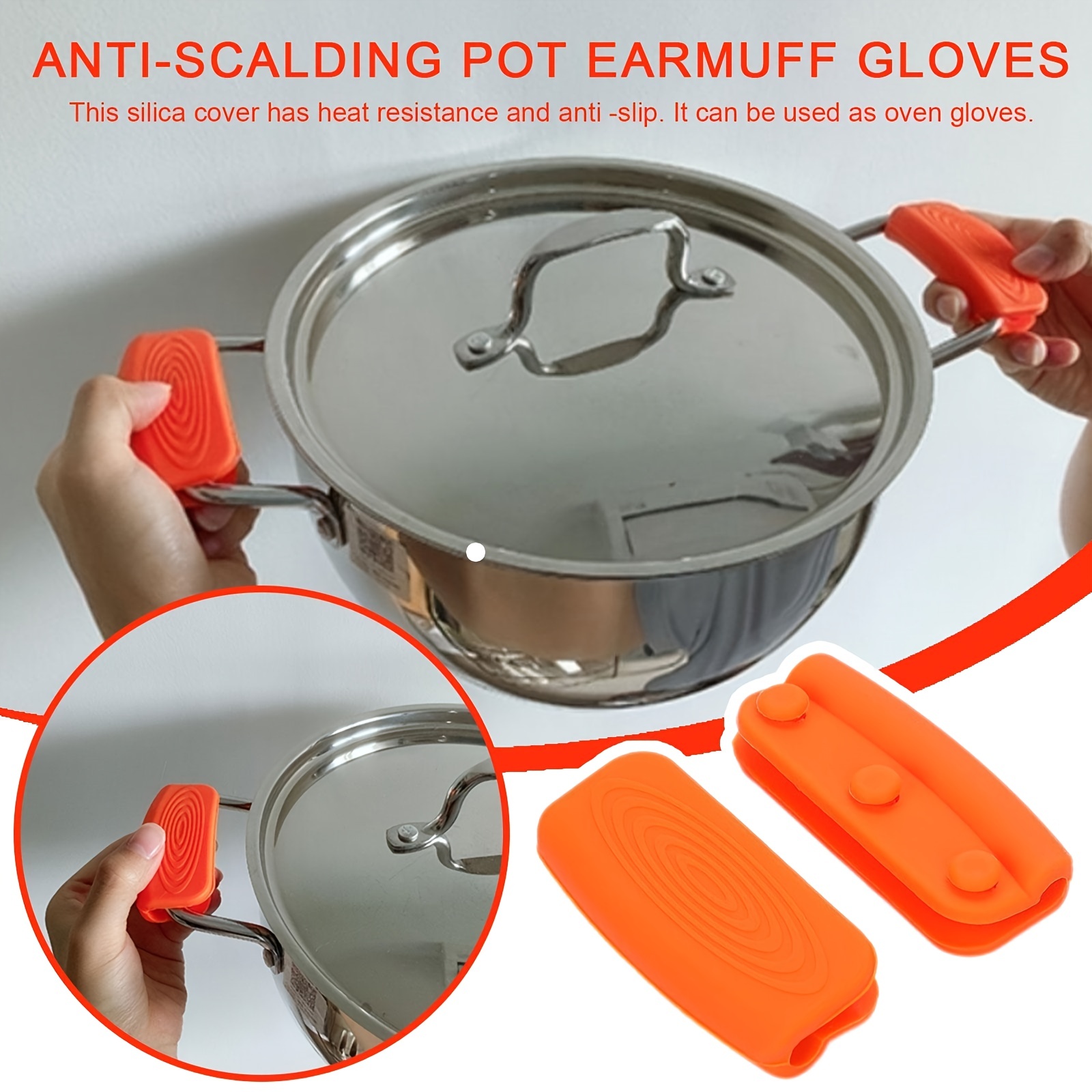 Non slip Silicone Pot Handle Cover Insulate And Protect - Temu