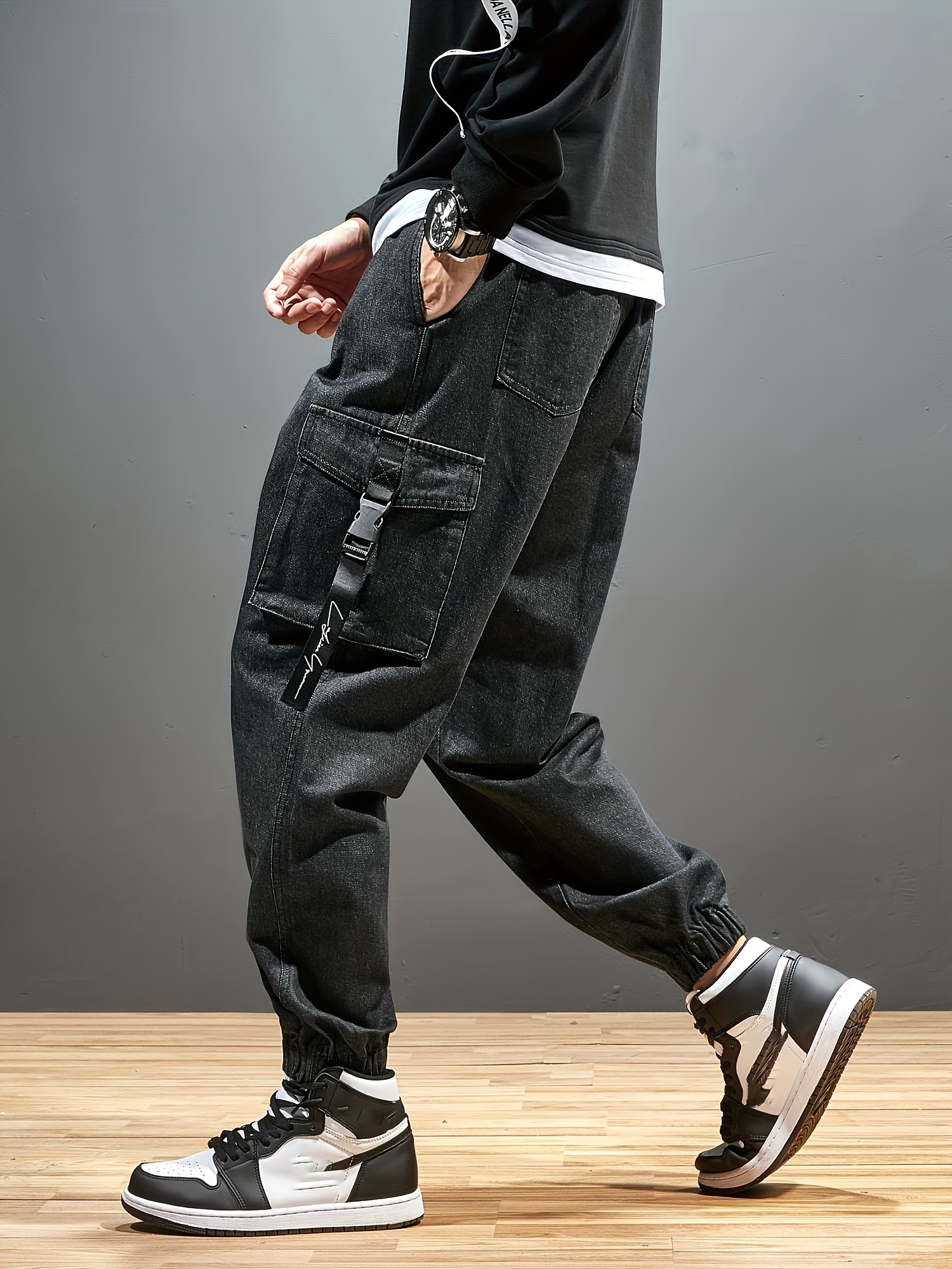 Classic Design Multi Big Pocket Cargo Pants Men's Casual - Temu