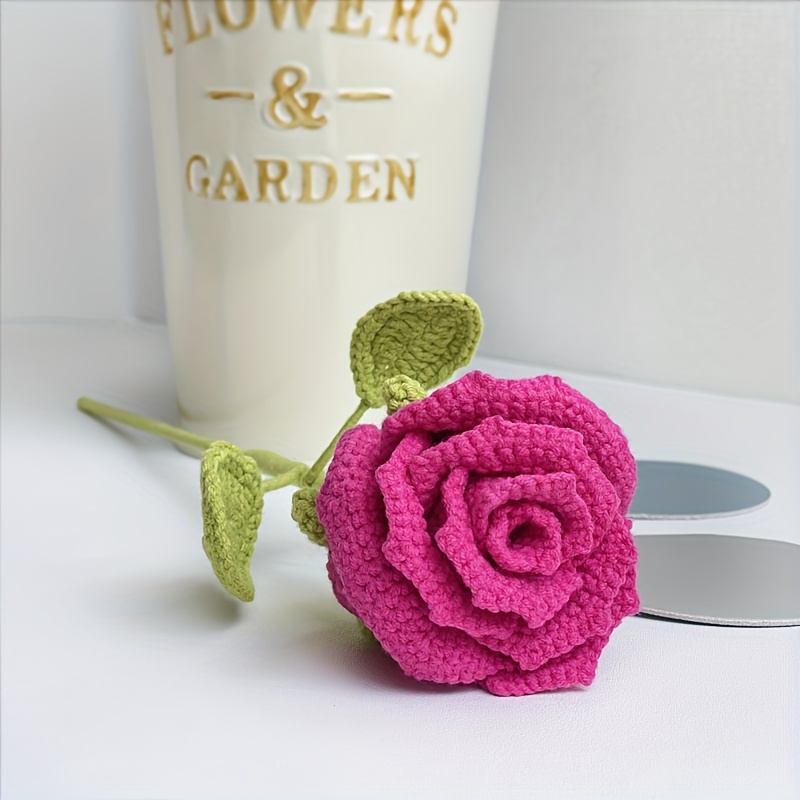 Cute Artificial Potted Plant Handmade Crochet Wool Flowers - Temu