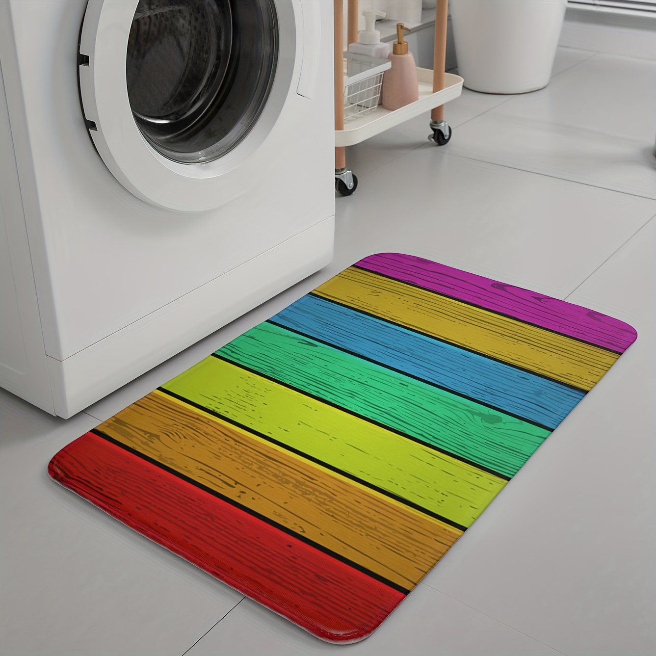 3d Rainbow Stone Area Rugs Non slip Bath Mats For Bathroom - Temu