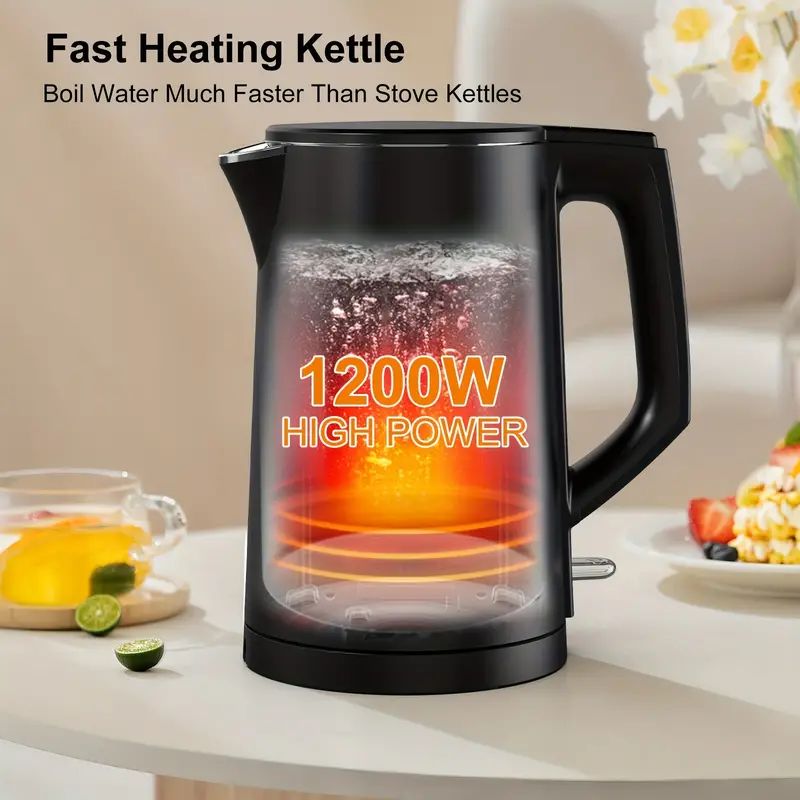 1 7 l double wall food grade stainless steel interior water boiler coffee pot tea kettle auto shut off and boil dry protection 1200w details 4