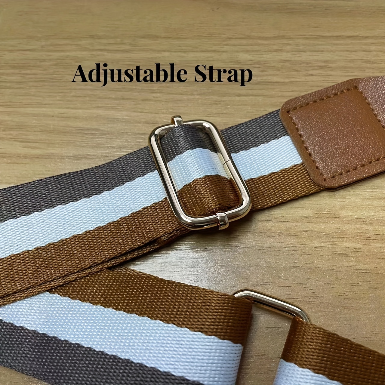 Taupe Leather Silver and Gold Strap for Bags With Gold Hardware, Wide Strap  Shoulder Strap, Camera Bag Straps, Fabric Bag Strap 