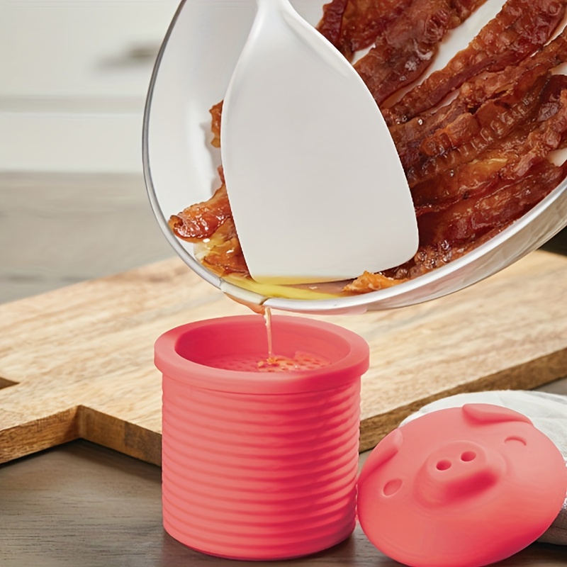 Bacon Grease Container, White Enamel Grease Container, Oil Container, Mesh  Grease Separation Filter, Kitchen Cooking Oil Container, Bacon Grease Filter,  Kitchen Supplies - Temu