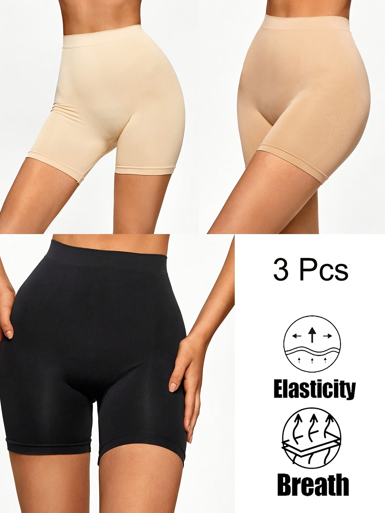 3pcs Seamless Solid Shaping Panties, Tummy Control Compression Panties To  Lift & Shape Buttocks, Women's Underwear & Shapewear