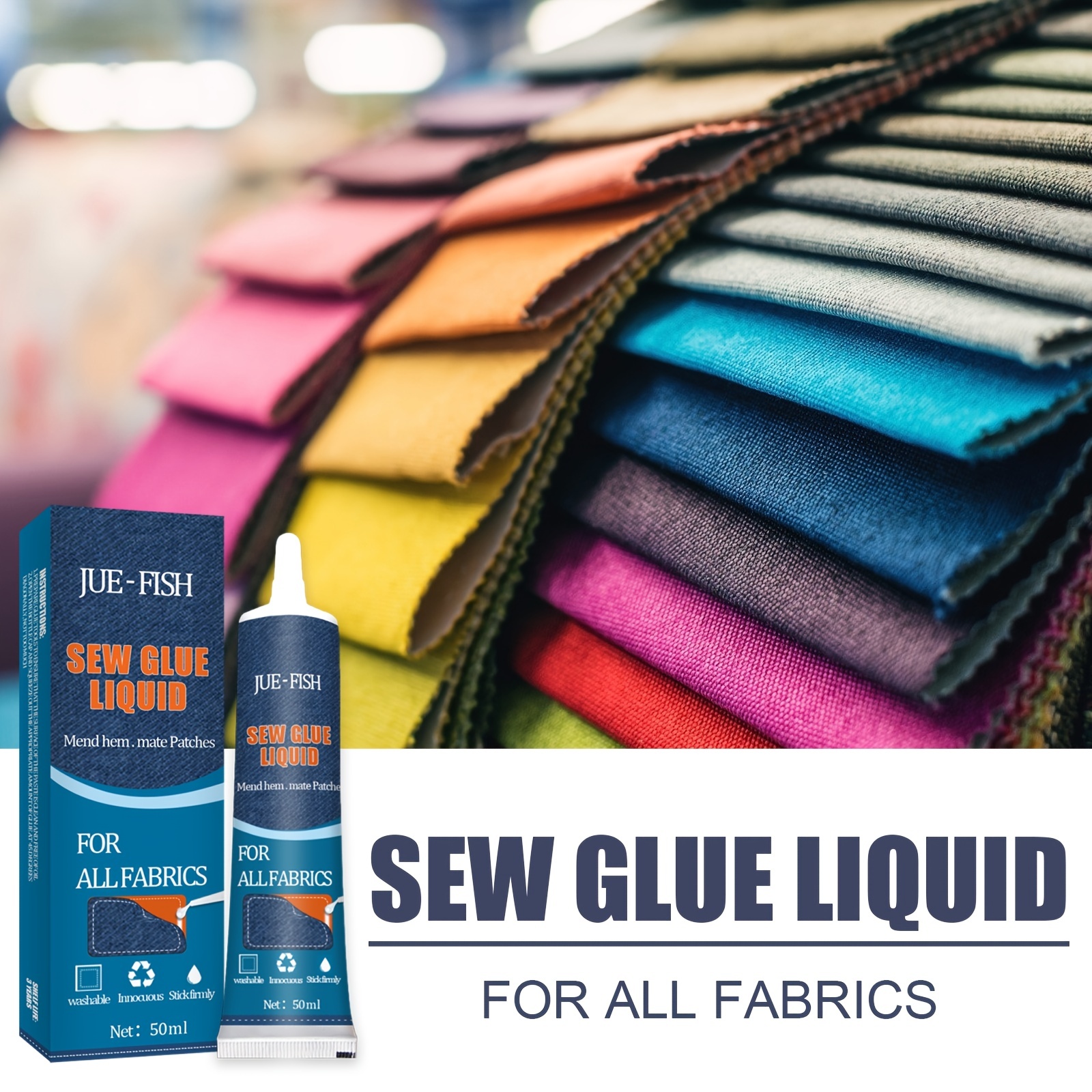 Fast Dry Fabric Glue, Fabric Fusion Permanent Fabric Sewing Adhesive Glue,  Cloth Repair Sew Glue Diy Speedy Fix Clothing