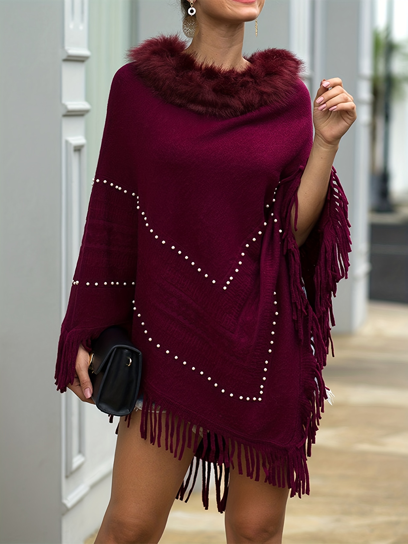 Poncho Zalando Cape Mantel Poncho Damen Long Strickpullover Damens