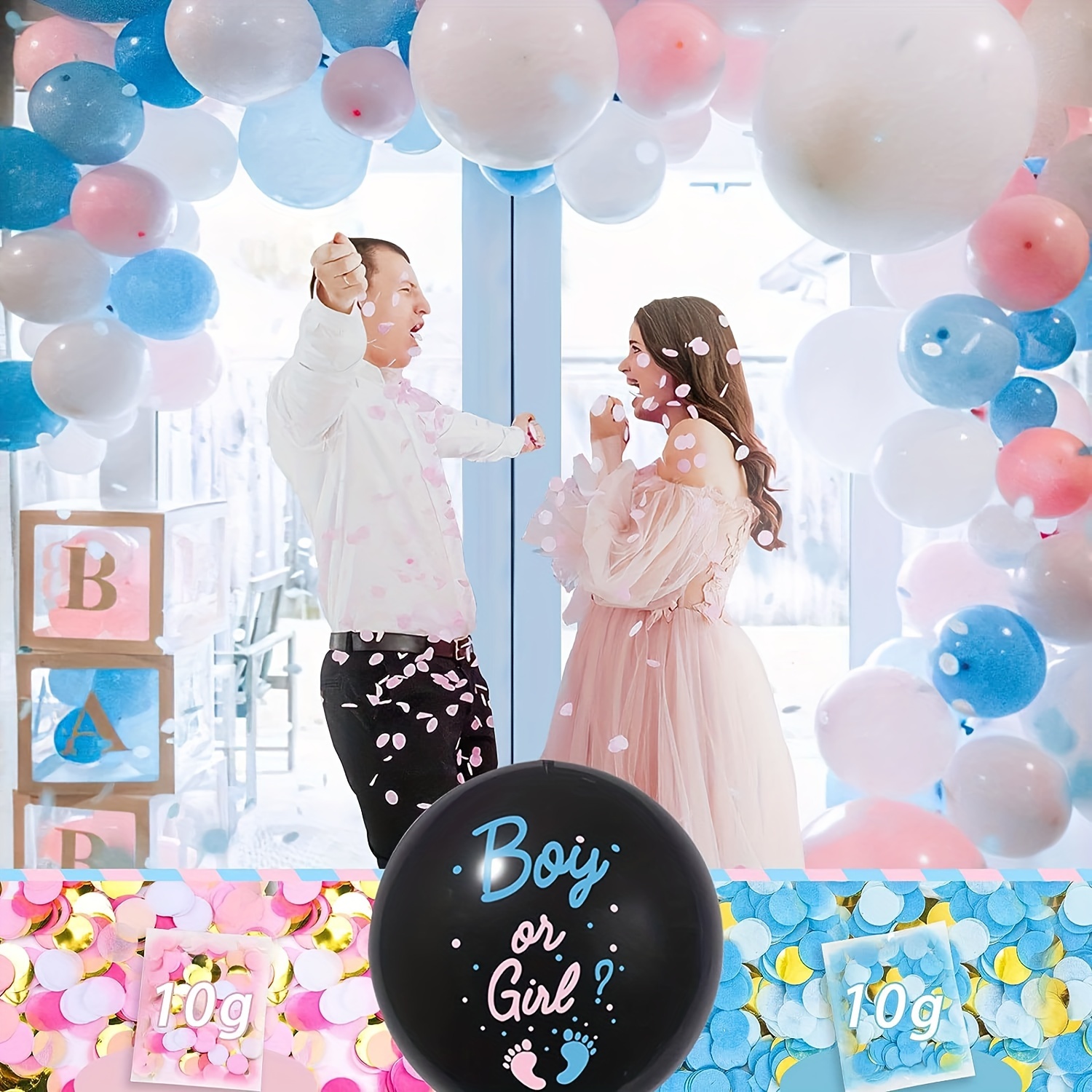 Boy Or Girl Gender Reveal Party Decoration Set Balloons Arch