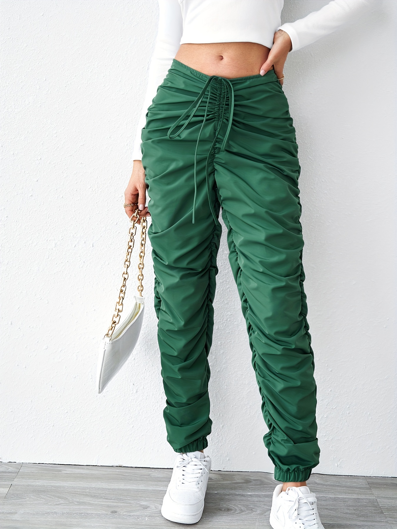 High Waisted Drawstring Cargo Sweatpants Women For Women Solid