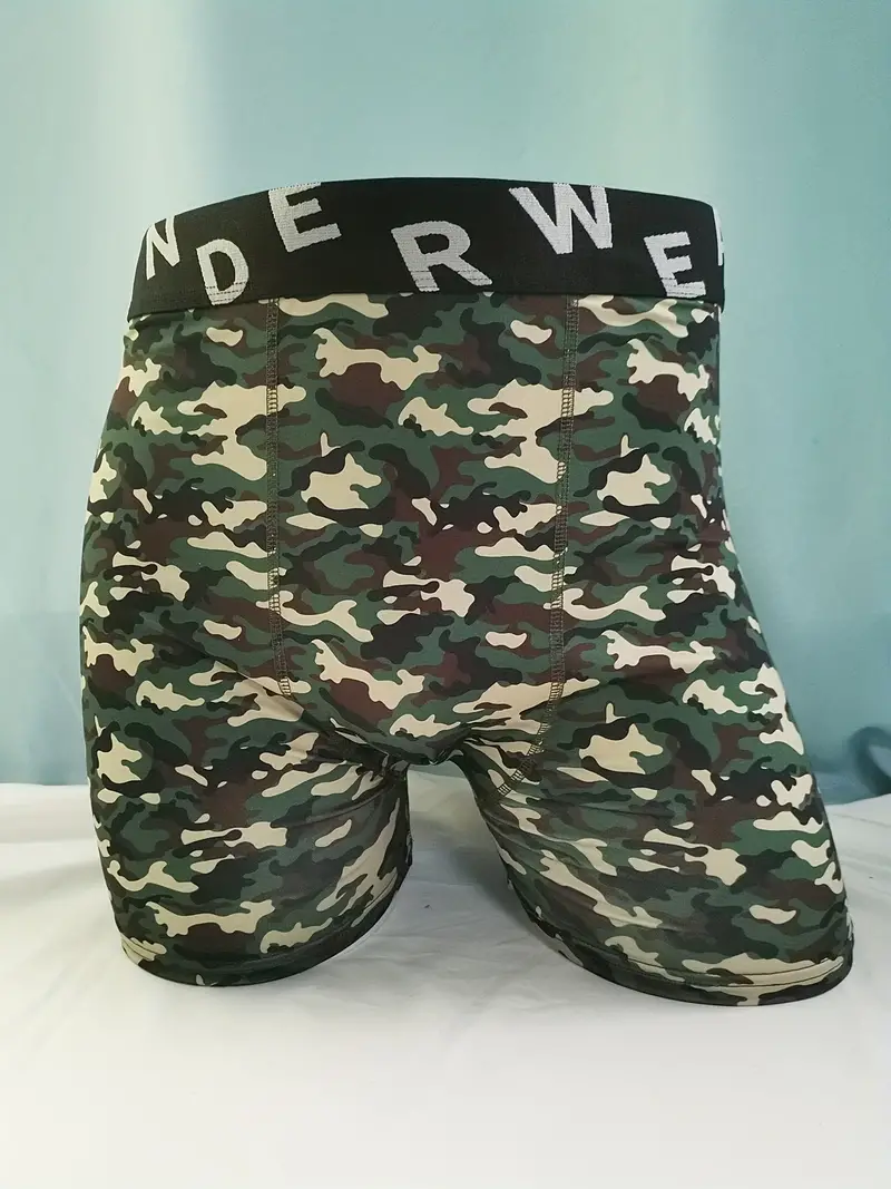 Men's Camouflage Print Breathable Soft Comfy Boxer Briefs - Temu Canada